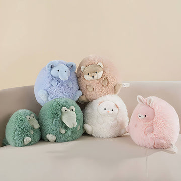 Chubby Stuffed Animal Hugging Pillow - Crocodile, Elephant, Rabbit, Dog, Cat